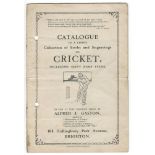 'Catalogue of a Choice Collection of Books and Engravings on Cricket including many rare items'.