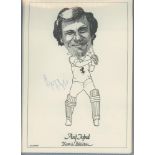 Kent. Selection of seven mono caricature prints of Kent players by artist D. Waugh, each signed by