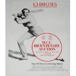 'M.C.C. Bicentenary Auction'. Original poster for the Christies auction held at Lord's 13th April