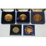 Football medals. Selection of five commemorative medals. 'England 1966. World Cup Winners', The