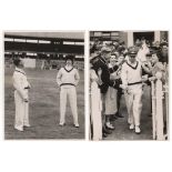 Don Bradman. Testimonial matches 1948/49. Four original mono press photographs featuring Bradman