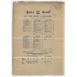 M.C.C. & Ground v Australians 1878 and 1896. Two early original silk scorecards for the matches