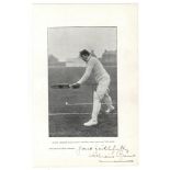 William Gunn. Nottinghamshire & England 1880-1904. Bookplate photograph of Gunn in batting pose,