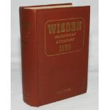 Wisden Cricketers' Almanack 1958. Original hardback. Some breaking and wear to the page block near