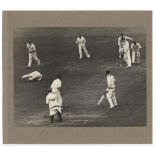 The Ashes. England v Australia 1934. Original mono press photograph depicting Hendren tumbling to