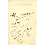 South African tour of England 1929. 'Kent County Cricket Club' headed sheet of paper signed by