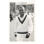 Conrad Cleophas Hunte. Barbados & West Indies 1950-1967. Mono plain back real photograph postcard of