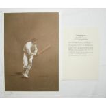 John Hawkins prints 1988/89. Three large colour prints from original artworks of cricketers by