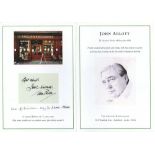 John Arlott. Official menu for the dinner held on the eve of the centenary of Arlott's birth, at The
