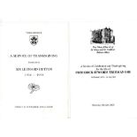 Sir Leonard Hutton 1916-1990. Order of Service of Thanksgiving for Hutton held at York Minster on