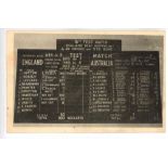 'Biggest Test Victory on Record'. 'Hutton's match'. England v Australia 1938. Original mono postcard