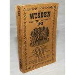 Wisden Cricketers' Almanack 1943. 80th edition. Original limp cloth covers. Only 5600 paper copies