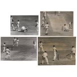 West Indies tour to Australia 1951/52. Four good original mono press photographs of action from