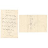 Frank Kendon. Writer, poet and academic. Single page handwritten letter from Kendon to John