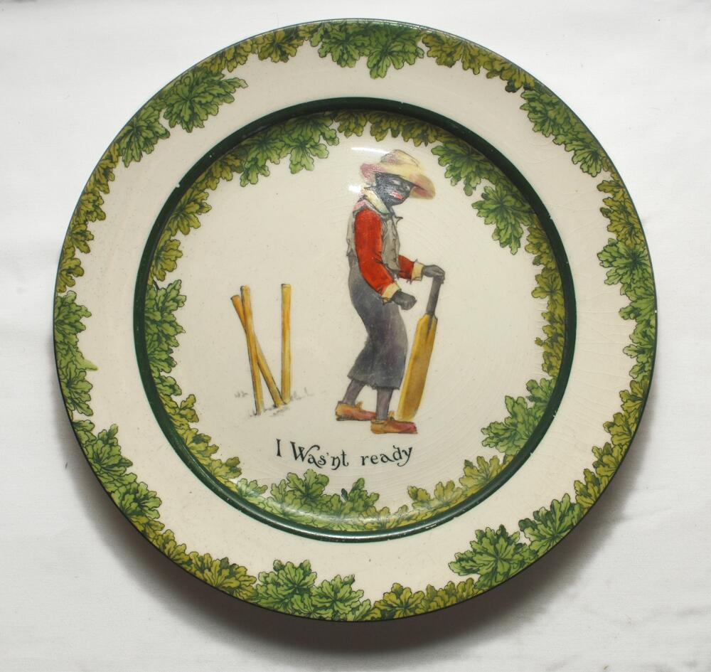 'I Was'nt Ready'. A Royal Doulton 'Black Boy' bone china dinner plate, entitled 'I Was'nt ready'