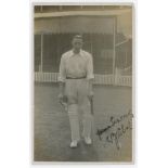 William John Abel. Surrey 1909-1926. Mono real photograph postcard of Abel standing full length in