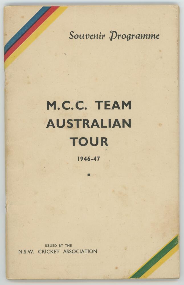 M.C.C. tour of Australia 1946/47. Five items from the 1946/47 tour. Original Australian tour folding - Image 2 of 7