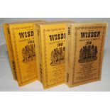 Wisden Cricketers' Almanack 1946, 1947 and 1948. Original limp cloth covers. The 1946 edition with