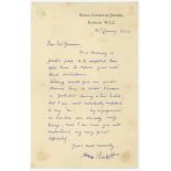 William Norman Birkett, 1st Baron Birkett. Single page handwritten letter dated 30th January 1952.