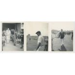 Scarborough Festival 1950s. Five original mono candid photographs of cricketers playing in matches