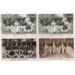 South Africa tours to England 1907-1951. Two official mono and two real photograph photographs of