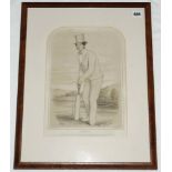 'Thomas Adams. Sketches at Lord's no.5'. Kent 1836-1858. Large original mono lithograph of Thomas