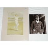 Wilfred Rhodes. Yorkshire & England 1898-1930. Excellent print of Rhodes in bowling action, from the