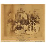 'W.G. Grace's Jubilee, July 1898'. Early original sepia photograph of the Gentlemen team for