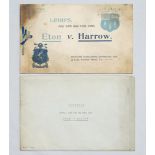 'Lord's, July 13th and 14th, 1906. Eton v Harrow'. Scarce 52pp souvenir book published by the