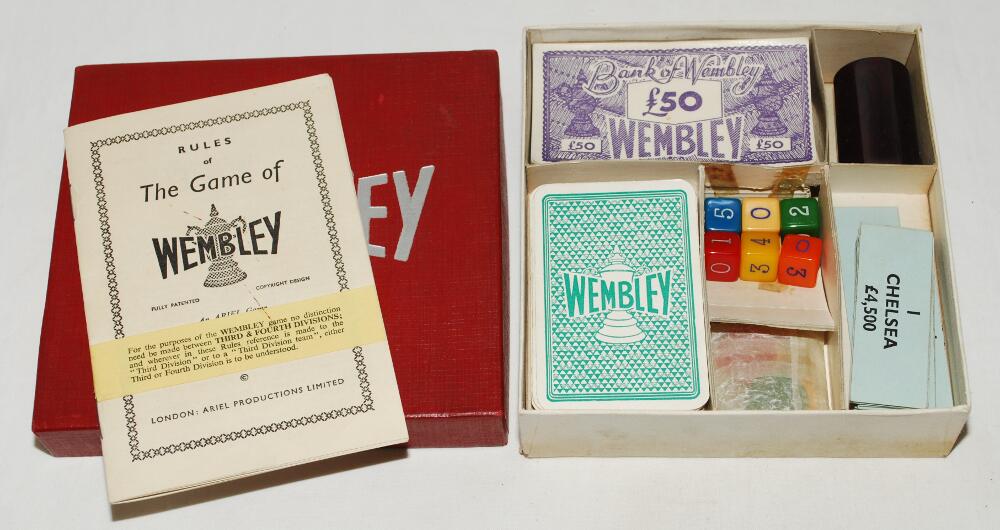 'Wembley' football game. Complete with rules and in original box. Sold with a small child's plate