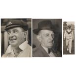 Australian Test Captains. Three original mono press photographs of Australian Test captains.