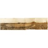 The Ashes. England v Australia. Old Trafford 1961. Excellent panoramic view of the match in play