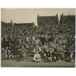 England v Australia, Trent Bridge 1948. Two original mono press photographs of large crowds in the