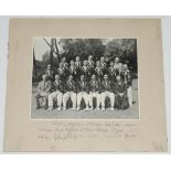 M.C.C. tour to South Africa 1948/49. Original mono photograph of the M.C.C. touring party, seated