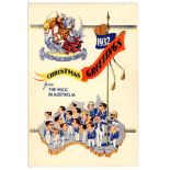 'Bodyline'. Official M.C.C. Christmas card from the M.C.C. 'Bodyline' tour of Australia 1932/33.