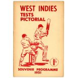 Australia v West Indies 1951-52. 'West Indies Tests Pictorial. Souvenir programme 1951'. Printed