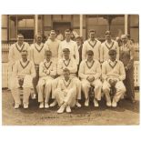 Leicestershire C.C.C. 1938. Excellent large oversize original sepia photograph of the 1938