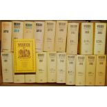 Wisden Cricketers' Almanack 1975 to 1994. Original hardbacks with dustwrappers. Some age toning