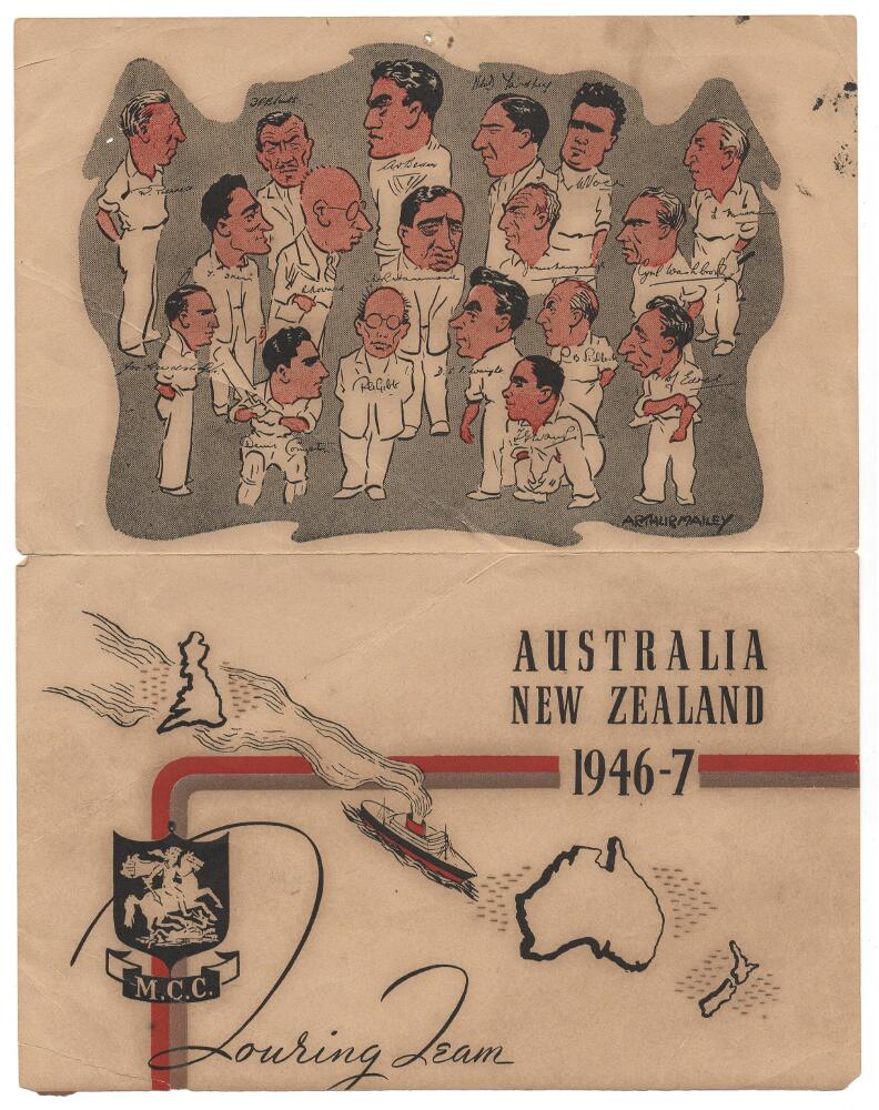 M.C.C. tour of Australia 1946/47. Five items from the 1946/47 tour. Original Australian tour folding - Image 5 of 7