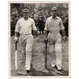 The Ashes. England v Australia 1930s. Eight original mono press photographs of action from Ashes