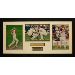 Andrew 'Freddie' Flintoff. The Ashes. England v Australia 2005. Large framed montage of three colour