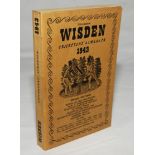 Wisden Cricketers' Almanack 1943. 80th edition. Original limp cloth covers. Only 5600 paper copies