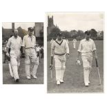 Don Bradman and Arthur Morris. Australia tour to England 1948. Two original mono press photographs