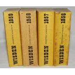 Wisden Cricketers' Almanack 1956, 1957, 1958 and 1959. Original cloth covers. The first two editions
