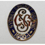 Early Sydney Cricket Ground membership medal for 1900-01. Number 1940 to back. Some wear,