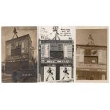'The Johnnie Walker Test Match Scoreboard' 1934. Five sepia/ mono postcards (four real