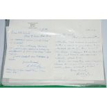 County and Test cricketers. Green file comprising a good selection of letters, autograph sheets,