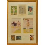 David Boon. Australia. A large montage of five colour images, three trade cards, all featuring Boon,