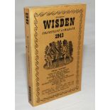 Wisden Cricketers' Almanack 1943. 80th edition. Original limp cloth covers. Only 5600 paper copies