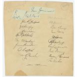 Australia tour to England 1956. Card fully nicely signed in ink (two in pencil) by all twenty one